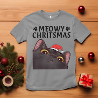 Funny Black Cat Christmas T Shirt Cute Kitty Xmas - Wonder Print Shop
