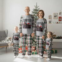 Funny Black Cat Christmas Plaid Pajama Set Cute Kitty Xmas - Wonder Print Shop