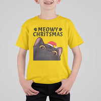 Funny Black Cat Christmas T Shirt For Kid Cute Kitty Xmas - Wonder Print Shop