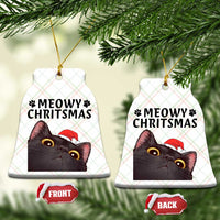 Funny Black Cat Christmas Ceramic Ornament Cute Kitty Xmas - Wonder Print Shop