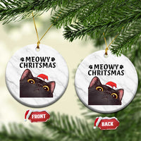 Funny Black Cat Christmas Ceramic Ornament Cute Kitty Xmas - Wonder Print Shop
