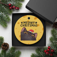 Funny Black Cat Christmas Ceramic Ornament Cute Kitty Xmas - Wonder Print Shop