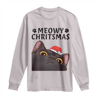 Funny Black Cat Christmas Long Sleeve Shirt Cute Kitty Xmas - Wonder Print Shop