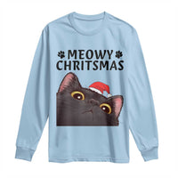 Funny Black Cat Christmas Long Sleeve Shirt Cute Kitty Xmas - Wonder Print Shop