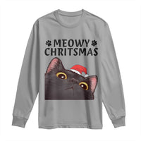 Funny Black Cat Christmas Long Sleeve Shirt Cute Kitty Xmas - Wonder Print Shop