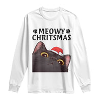 Funny Black Cat Christmas Long Sleeve Shirt Cute Kitty Xmas - Wonder Print Shop