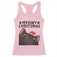Funny Black Cat Christmas Racerback Tank Top Cute Kitty Xmas - Wonder Print Shop