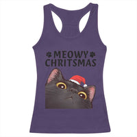 Funny Black Cat Christmas Racerback Tank Top Cute Kitty Xmas - Wonder Print Shop