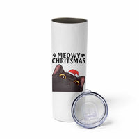Funny Black Cat Christmas Skinny Tumbler Cute Kitty Xmas - Wonder Print Shop