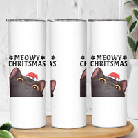 Funny Black Cat Christmas Skinny Tumbler Cute Kitty Xmas - Wonder Print Shop
