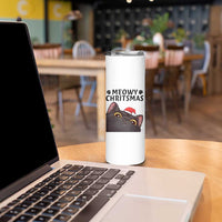 Funny Black Cat Christmas Skinny Tumbler Cute Kitty Xmas - Wonder Print Shop