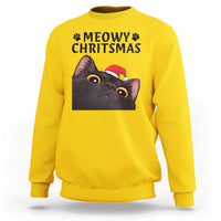 Funny Black Cat Christmas Sweatshirt Cute Kitty Xmas - Wonder Print Shop
