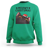 Funny Black Cat Christmas Sweatshirt Cute Kitty Xmas - Wonder Print Shop