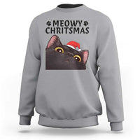 Funny Black Cat Christmas Sweatshirt Cute Kitty Xmas - Wonder Print Shop