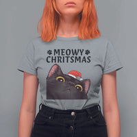 Funny Black Cat Christmas T Shirt For Women Cute Kitty Xmas - Wonder Print Shop