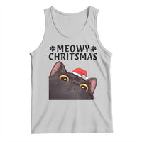Funny Black Cat Christmas Tank Top Cute Kitty Xmas - Wonder Print Shop