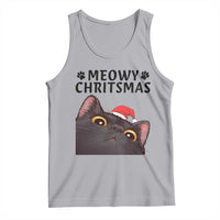 Funny Black Cat Christmas Tank Top Cute Kitty Xmas - Wonder Print Shop