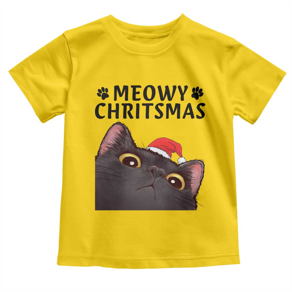 Funny Black Cat Christmas Toddler T Shirt Cute Kitty Xmas - Wonder Print Shop