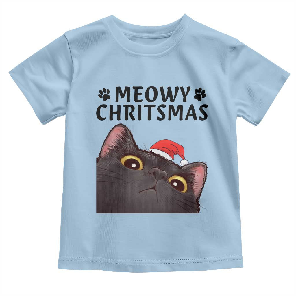 Funny Black Cat Christmas Toddler T Shirt Cute Kitty Xmas - Wonder Print Shop