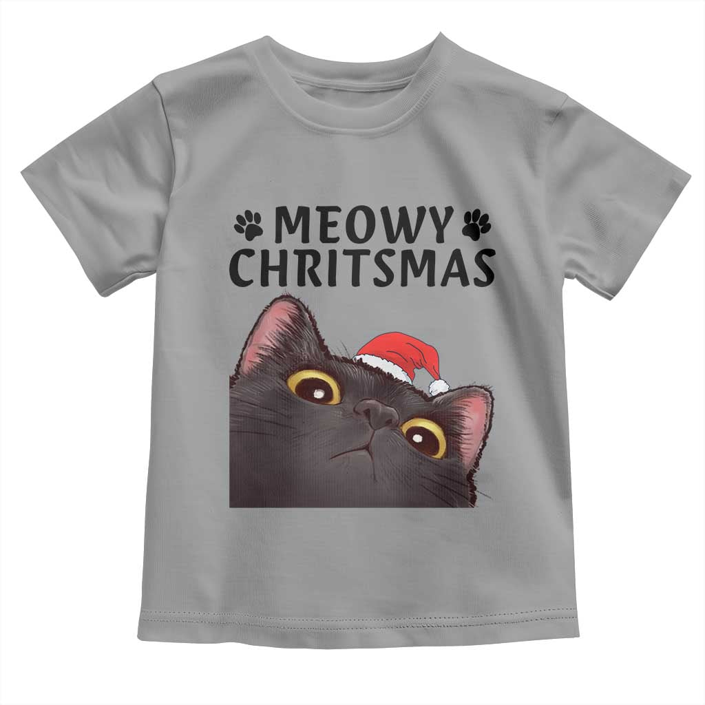 Funny Black Cat Christmas Toddler T Shirt Cute Kitty Xmas - Wonder Print Shop