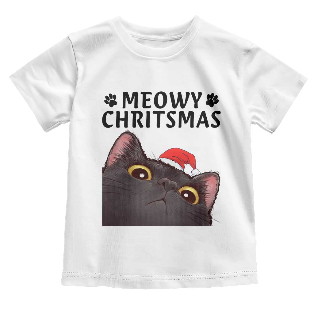 Funny Black Cat Christmas Toddler T Shirt Cute Kitty Xmas - Wonder Print Shop