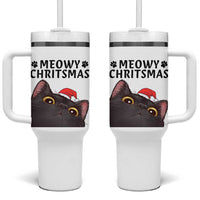 Funny Black Cat Christmas Tumbler With Handle Cute Kitty Xmas - Wonder Print Shop