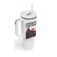 Funny Black Cat Christmas Tumbler With Handle Cute Kitty Xmas - Wonder Print Shop
