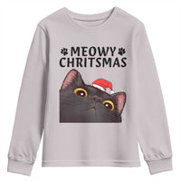 Funny Black Cat Christmas Youth Sweatshirt Cute Kitty Xmas - Wonder Print Shop