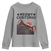 Funny Black Cat Christmas Youth Sweatshirt Cute Kitty Xmas - Wonder Print Shop