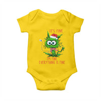 Funny Cat Green Christmas Baby Onesie It Is Fine I Am Fine Everything Is Fine - Wonder Print Shop