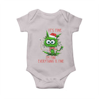 Funny Cat Green Christmas Baby Onesie It Is Fine I Am Fine Everything Is Fine - Wonder Print Shop
