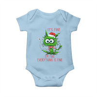 Funny Cat Green Christmas Baby Onesie It Is Fine I Am Fine Everything Is Fine - Wonder Print Shop