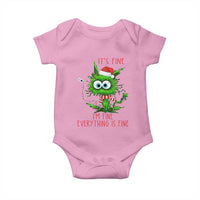 Funny Cat Green Christmas Baby Onesie It Is Fine I Am Fine Everything Is Fine - Wonder Print Shop