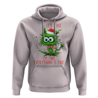 Funny Cat Green Christmas Hoodie It Is Fine I Am Fine Everything Is Fine - Wonder Print Shop
