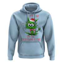 Funny Cat Green Christmas Hoodie It Is Fine I Am Fine Everything Is Fine - Wonder Print Shop