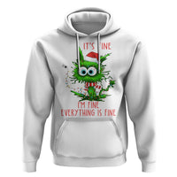 Funny Cat Green Christmas Hoodie It Is Fine I Am Fine Everything Is Fine - Wonder Print Shop