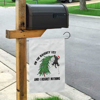 Funny Black Cat Christmas Garden Flag On the Naughty List And I Regret Nothing - Wonder Print Shop