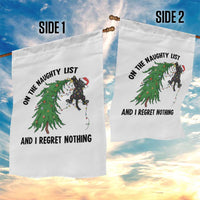 Funny Black Cat Christmas Garden Flag On the Naughty List And I Regret Nothing - Wonder Print Shop
