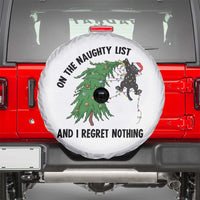 Funny Black Cat Christmas Spare Tire Cover On the Naughty List And I Regret Nothing - Wonder Print Shop