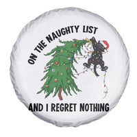 Funny Black Cat Christmas Spare Tire Cover On the Naughty List And I Regret Nothing - Wonder Print Shop