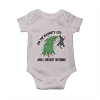 Funny Black Cat Christmas Baby Onesie On the Naughty List And I Regret Nothing - Wonder Print Shop