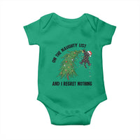 Funny Black Cat Christmas Baby Onesie On the Naughty List And I Regret Nothing - Wonder Print Shop