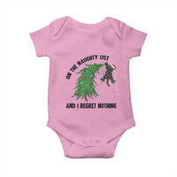 Funny Black Cat Christmas Baby Onesie On the Naughty List And I Regret Nothing - Wonder Print Shop