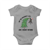 Funny Black Cat Christmas Baby Onesie On the Naughty List And I Regret Nothing - Wonder Print Shop