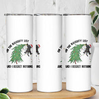 Funny Black Cat Christmas Skinny Tumbler On the Naughty List And I Regret Nothing - Wonder Print Shop