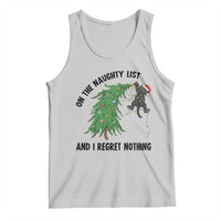 Funny Black Cat Christmas Tank Top On the Naughty List And I Regret Nothing - Wonder Print Shop