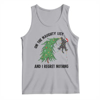 Funny Black Cat Christmas Tank Top On the Naughty List And I Regret Nothing - Wonder Print Shop
