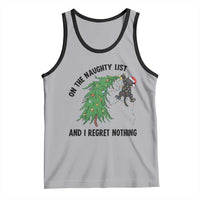 Funny Black Cat Christmas Tank Top On the Naughty List And I Regret Nothing - Wonder Print Shop