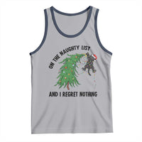 Funny Black Cat Christmas Tank Top On the Naughty List And I Regret Nothing - Wonder Print Shop