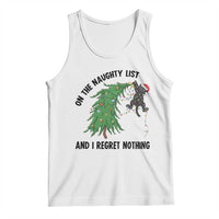 Funny Black Cat Christmas Tank Top On the Naughty List And I Regret Nothing - Wonder Print Shop